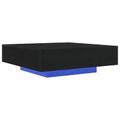 vidaXL Stolík pod TV s LED pásikmi Čierny dub 100 x 100 x 31 cm