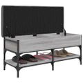 vidaXL Lavička na topánky sivá sonoma 102x42x45 cm kompozitné drevo
