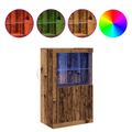 vidaXL LED komoda 60,5 x 37 x 100 cm Kompozitné drevo Staré drevo
