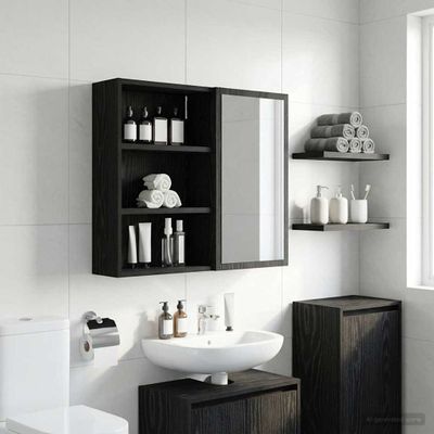 vidaXL Kúpeľňová nástenná skriňa Nástenný Čierny Dub 40 x 16 x 62,5 cm