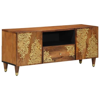 vidaXL TV skrinka Medová hnedá 105 x 33 x 46 cm Masívne mango drevo
