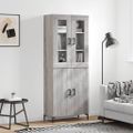 vidaXL Vysoká skrinka sivý dub sonoma 69,5x34x180 cm spracované drevo