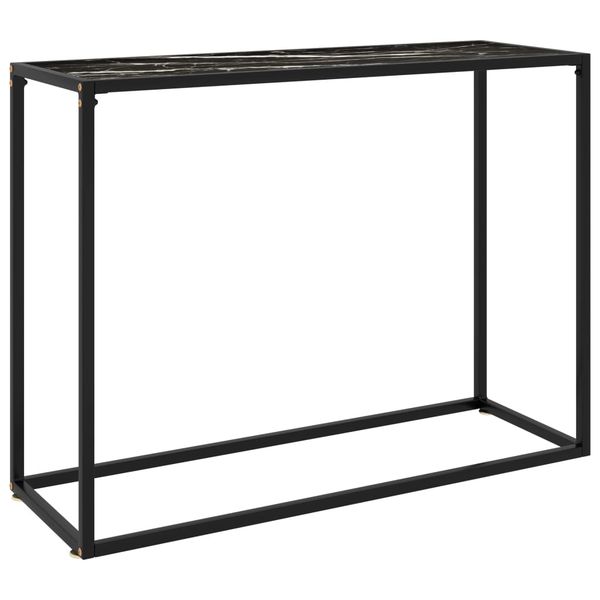 vidaXL Konzolový stolík čierny 100x35x75 cm tvrdené sklo