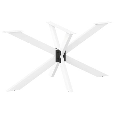 vidaXL Noha jedálenského stola v tvare pavúka, biela 120x68x(72-73) cm, oceľ