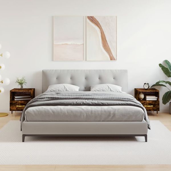 vidaXL Nočné stolíky 2 ks dymový dub 40x35x47,5 cm kompozitné drevo