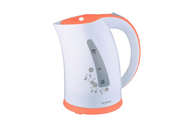 Varná kanvica 1,7 l,  bielo-oranžová