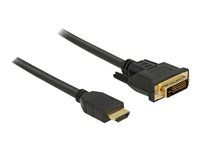 Kábel adaptéra - DVI-D s pinmi (samec) do HDMI s pinmi (samec) - 2 m - trojnásobne tienený - čierna - krídlové skrutky