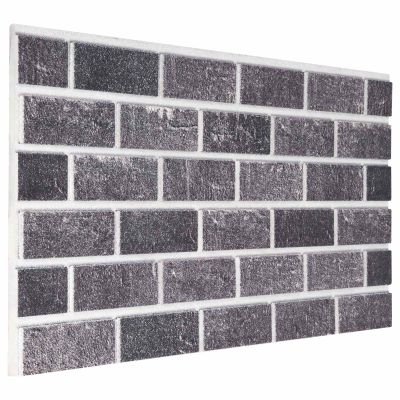 vidaXL Nástenné panely 10 pcs Čierna a Šedá 100 x 50 cm EPS pena