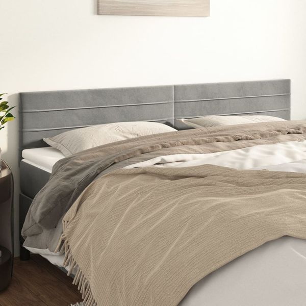 vidaXL Čelá postele 2 ks bledosivé 100x5x78/88 cm zamat