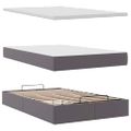 vidaXL Osmanský rám postele s matracom sivá 120x200 cm umelá koža