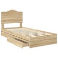vidaXL Úložná posteľ Sonoma dub 90 x 200 cm Kompozitné drevo