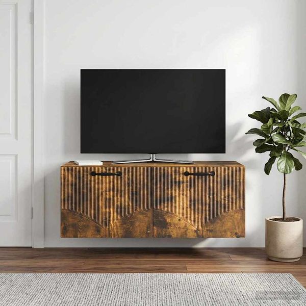 vidaXL Nástenná TV skrinka Nástenný Dymový dub 78,5 x 31 x 30 cm