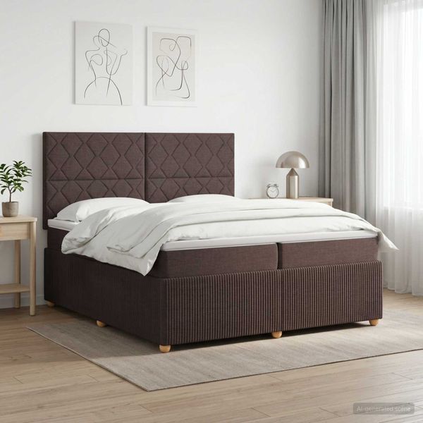 vidaXL Posteľ boxspring s matracom Tmavohnedá 200 x 200 cm Látka