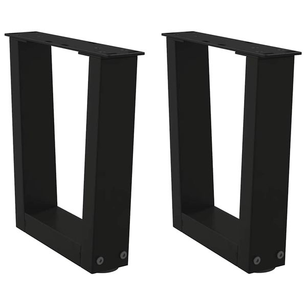 vidaXL Nohy konferenčného stolíka v tvare V, 2 ks, čierne, 30 x (30-31,3) cm, oceľové