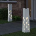 vidaXL Solárne LED svetlo na chodník 2 ks Teplá biela 18 x 18 x 80 cm