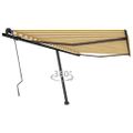 vidaXL Voľne stojaca ručne zaťahovacia markíza 400x350 cm, žlto biela