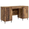 vidaXL Stôl s poličkou Staré drevo 142,5 x 50 x 75 cm Kompozitné drevo