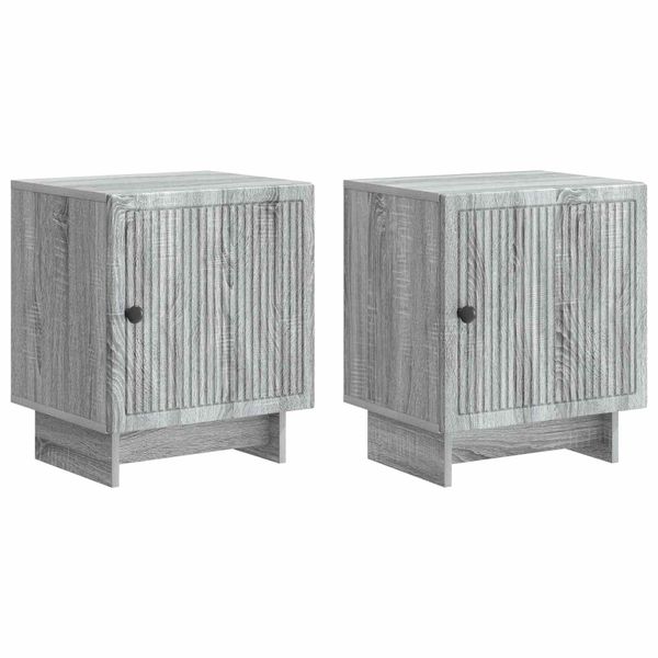 vidaXL Nočný stolík 2 pcs Sivá sonoma 43 x 34,5 x 50 cm