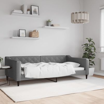 vidaXL Posteľný rám tmavosivý 100x200 cm látka