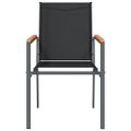 vidaXL Záhradné stoličky 6 ks čierne 55x61,5x90 cm textilén a oceľ