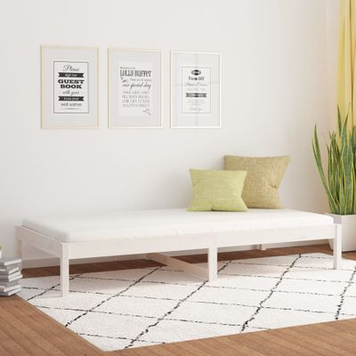 vidaXL Denná posteľ biela 90x190 cm jednolôžko masívna borovica
