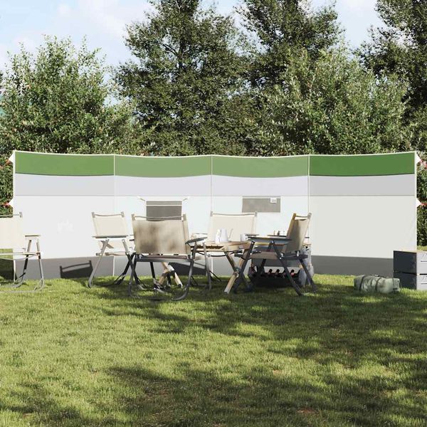 vidaXL Kempingový vetrolam zelený 510x153 cm vodeodolný