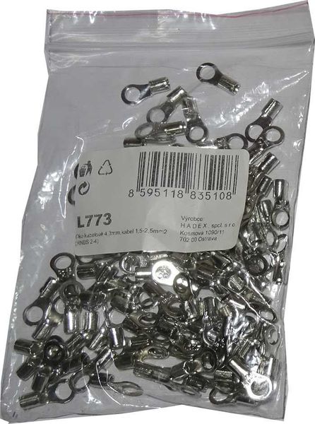 Oko káblové 4,3 mm, kábel 1,5-2,5 mm2 (RNBS 2-4), balenie 100 ks