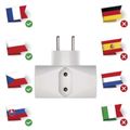 Zásuvka EMOS P0023N /16A, 3680W/ rozbočovacia 2× okrúhla + 1× plochá, biela