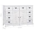 vidaXL Komoda s 10 zásuvkami, biela 113x30x79 cm, drevo