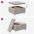 vidaXL Ottoman s Úložným Priestorom Svetlosivá 80 x 80 x 45 cm Zamat