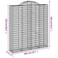 vidaXL Oblúkové gabiónové koše 9ks 200x50x220/240cm pozinkované železo