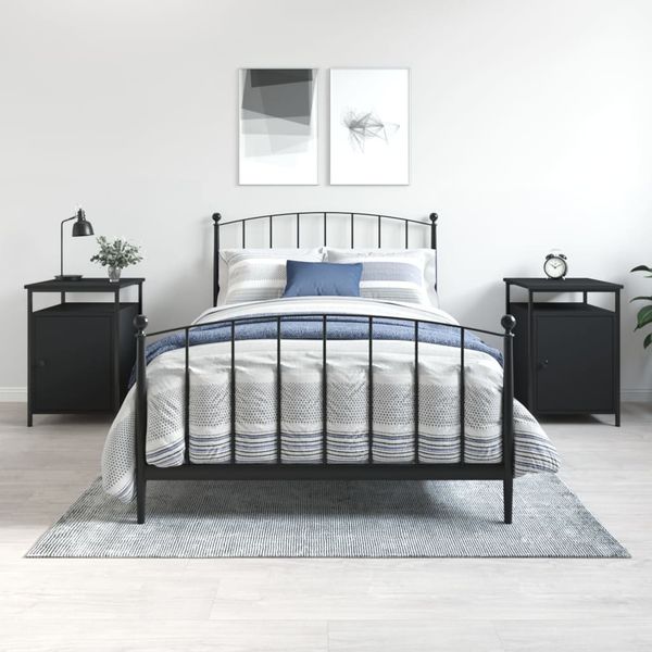 vidaXL Nočné stolíky 2 ks čierne 40x42x60 cm kompozitné drevo