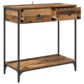 vidaXL Konzolový stôl Staré drevo 75 x 34,5 x 75 cm Kompozitné drevo