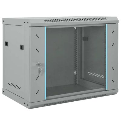 vidaXL Sieťový kabinet s úložiskom Sivá 60 x 45 x 50 cm Oceľ