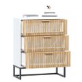 vidaXL Komoda biela 60x30x75 cm kompozitné drevo