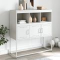 vidaXL Komoda biela 100,5x39x107 cm oceľ