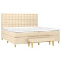 vidaXL Boxspring posteľ s matracom krémová 200x200 cm látka