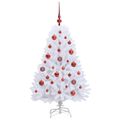 vidaXL Umelý Sklápací Vianočný Stromček Biela 120 cm PVC a oceľ