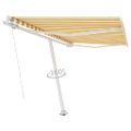 vidaXL Voľne stojaca ručne zaťahovacia markíza 350x250 cm, žlto biela