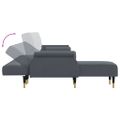 vidaXL Pohovka v tvare L tmavosivá 271x140x70 cm zamat