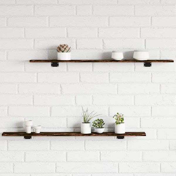 vidaXL Nástenné police 4 ks dymový dub 100x10x1,5 cm kompozitné drevo