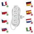 Prodlužovací kabel EMOS P0415R / 5 m / 4 zásuvky / biely / PVC / 1,5 mm2
