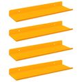 vidaXL Závesná polica 4 ks Horčicová žltá 30 x 9 x 2,5 cm Oceľ