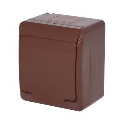 GALATEA IP44 Zásuvka 2P+PE (hneda)