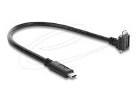 Delock - USB kabel - USB-C (M) do Micro-USB typu B (M) s šrouby - 30 cm - krídlové šrouby, up to 5 Gbps data transfer rate, Vzdálenost šroubu 18 mm, 90° konektor - cerná