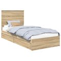 vidaXL Úložná posteľ Sonoma dub 90 x 190 cm Kompozitné drevo