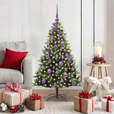 vidaXL Umelý vianočný stromček s kĺbmi 150 LED Zelená 120 cm PVC a PE