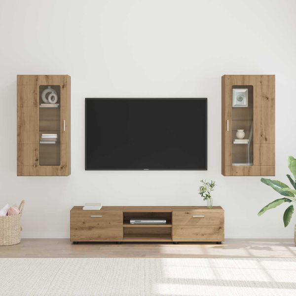 vidaXL Zostava TV skriniek FLORIN 3 pcs Remeselný dub Kompozitné drevo