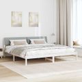vidaXL Rám postele Biela a svetlosivá 200 x 200 cm Borovicový masív