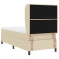 vidaXL Posteľ s pružinovým rámom s matracmi Krémová 90 x 190 cm látka